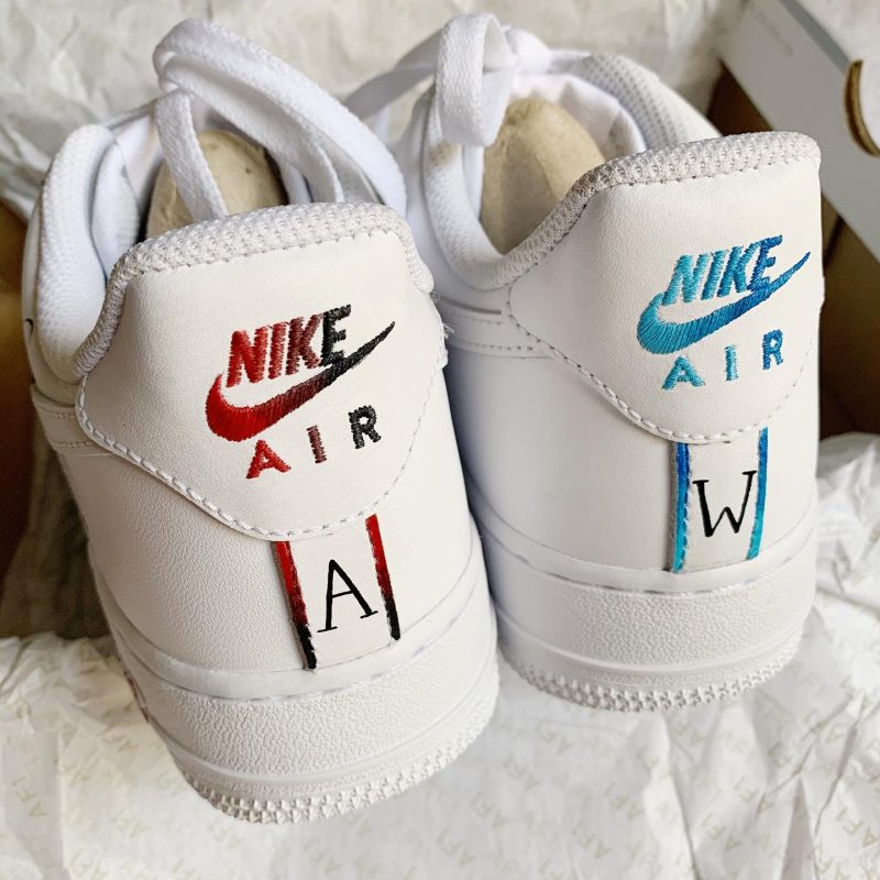 Blue & Red Stitch Air Force 1 Custom - Image 2