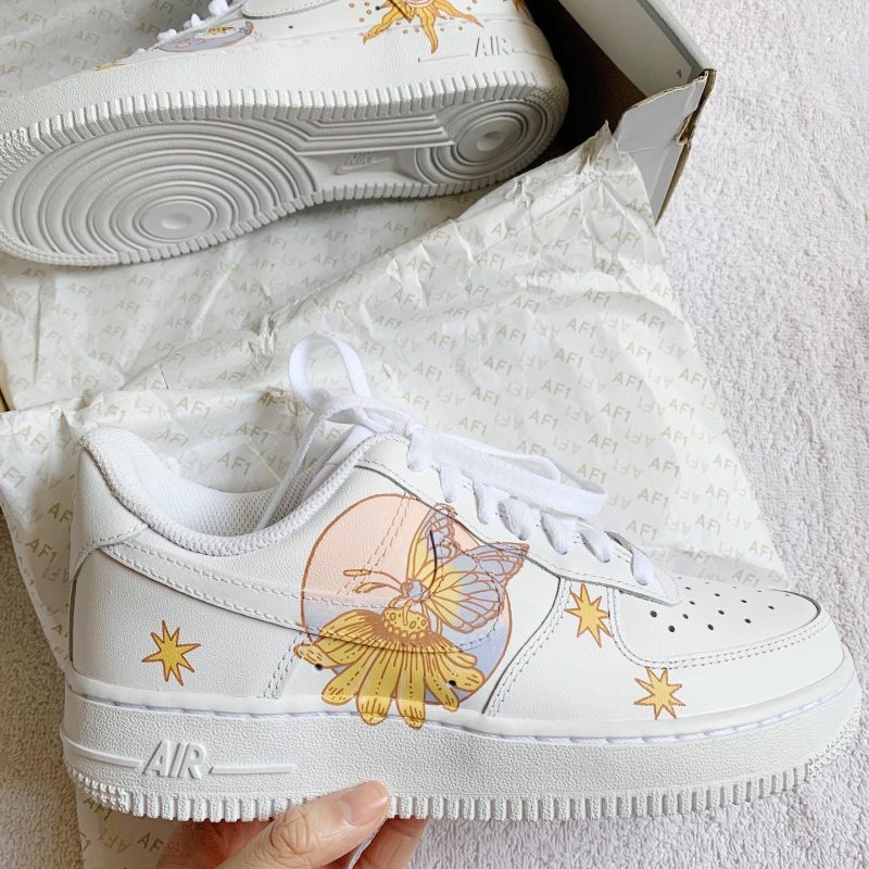 Pastel Sun x Moon x Stars Air Force 1 Custom - Image 2