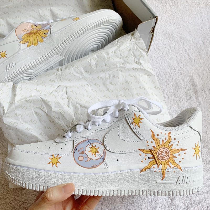 Pastel Sun x Moon x Stars Air Force 1 Custom - Image 3