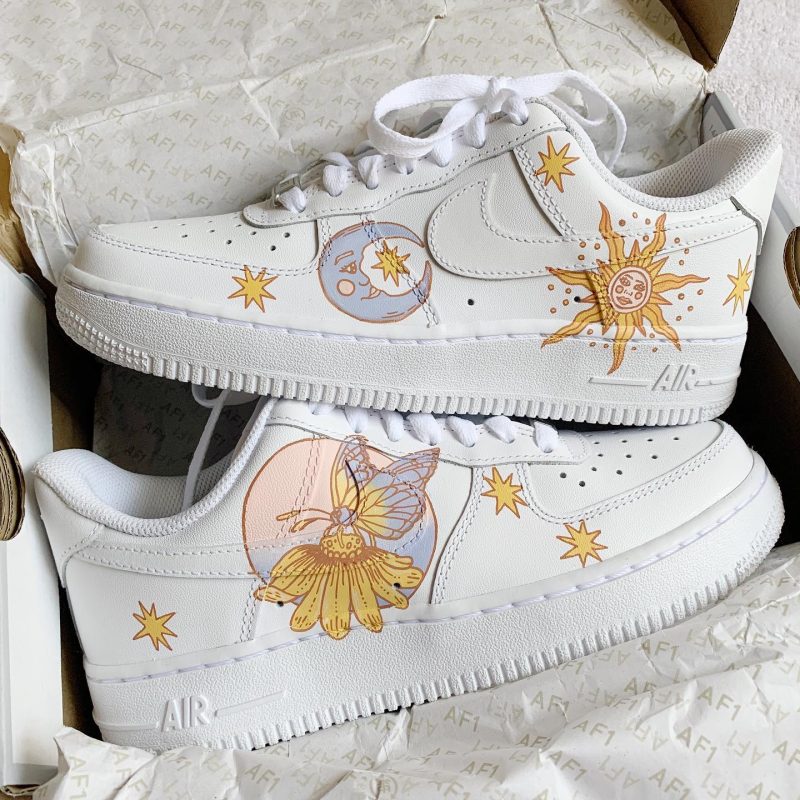 Pastel Sun x Moon x Stars Air Force 1 Custom