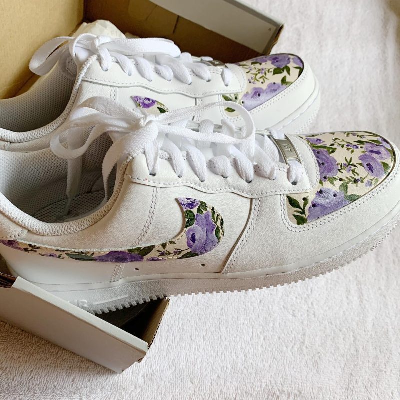 Purple Floral Air Force 1 Custom - Image 3