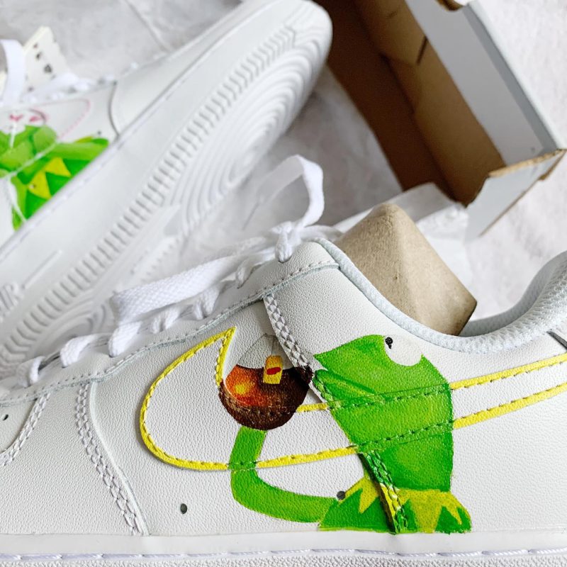 Wholsome Kermit x Lipton Kermit Air Force 1 Custom - Image 3