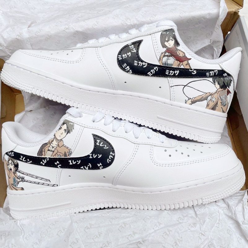 Attack on Titan - Eren x Mikasa Air Force 1 Custom - Image 2