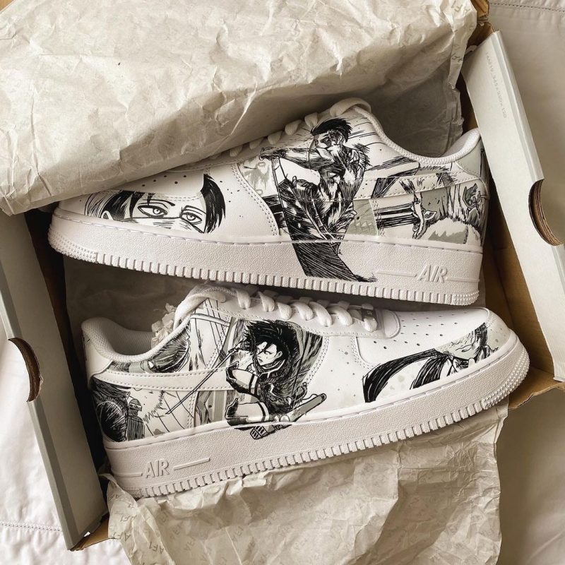 Attack on Titan - Levi x Mikasa Air Force 1 Custom