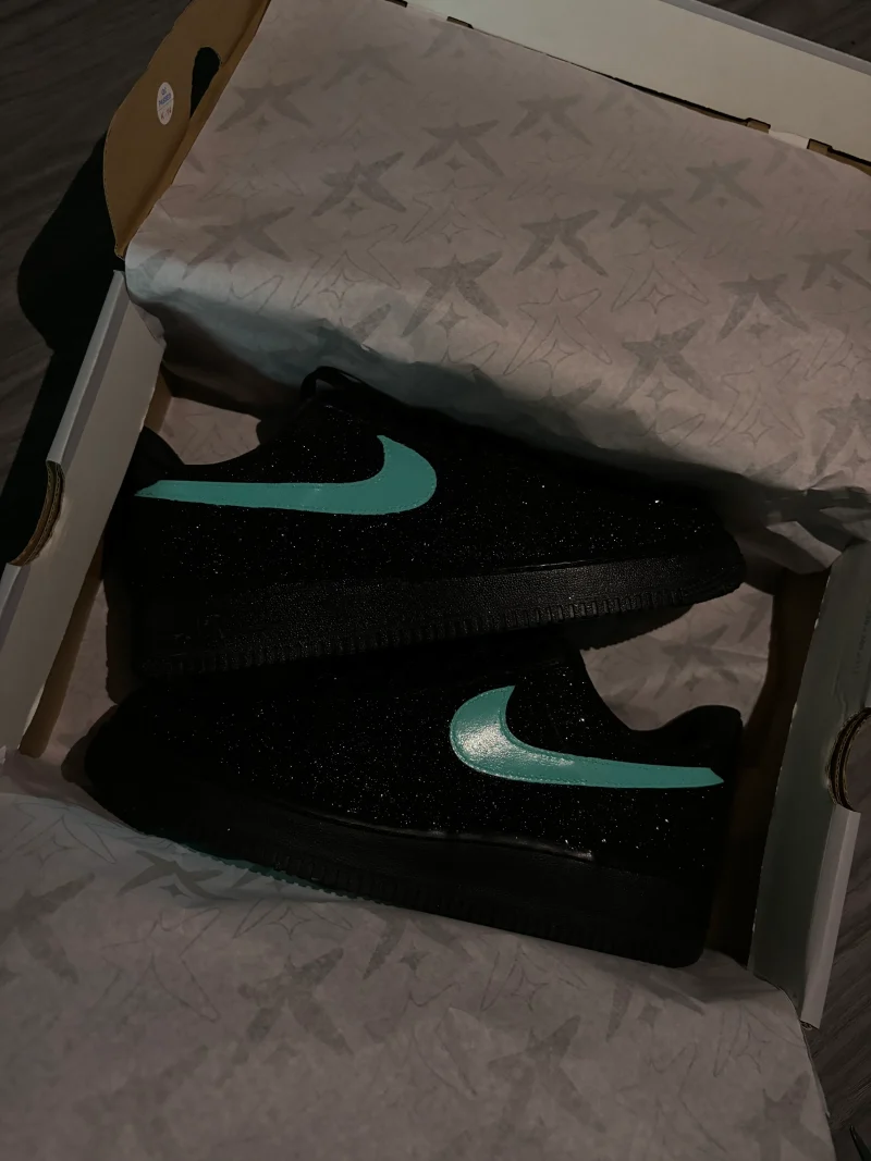Black Shimmer Air Force 1 Custom - Image 2