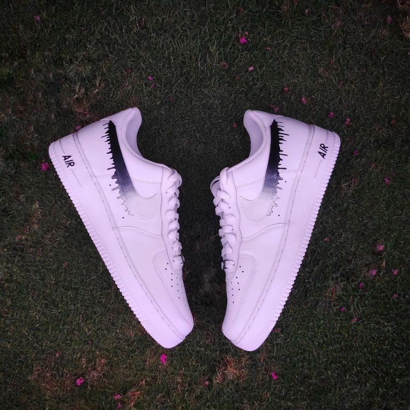 Black and White Drip Air Force 1 Custom - Image 3