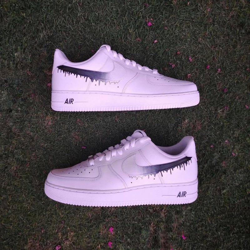 Black and White Drip Air Force 1 Custom