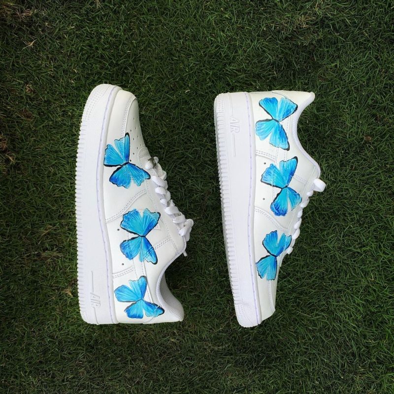 Blue Butterfly Air Force 1 Custom - Image 3