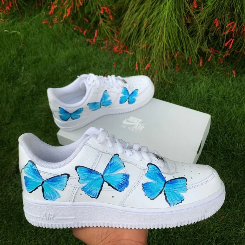 Blue Butterfly Air Force 1 Custom - Image 4