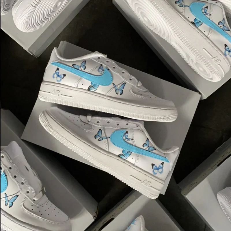 Blue Pastel Butterfly Air Force 1 Custom - Image 2