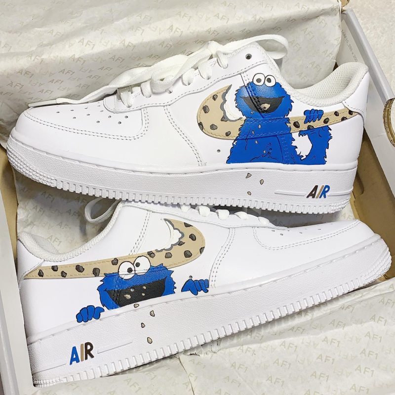 Cookie Monster Air Force 1 Custom - Sesame Street