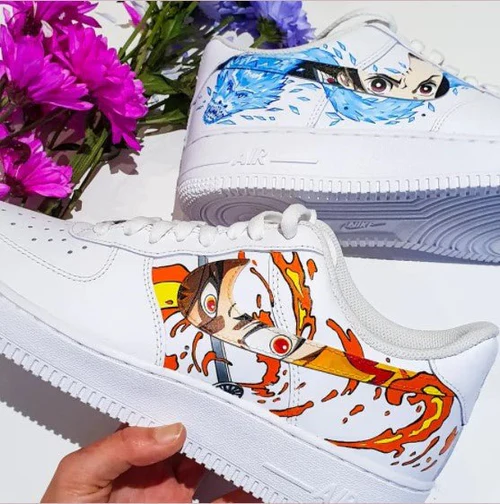 Demon Slayer - Rengoku x Tanjiro Air Force 1 Custom