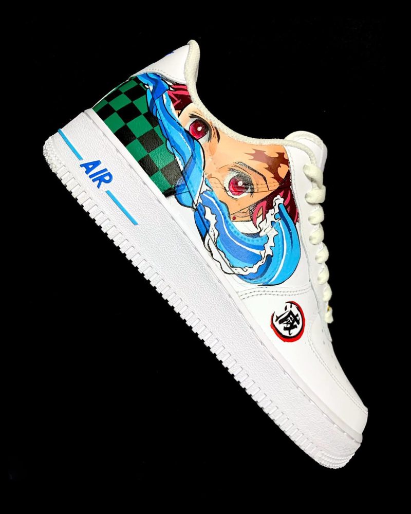 Demon Slayer - Tanjiro Water & Fire Air Force 1 Custom - Image 3