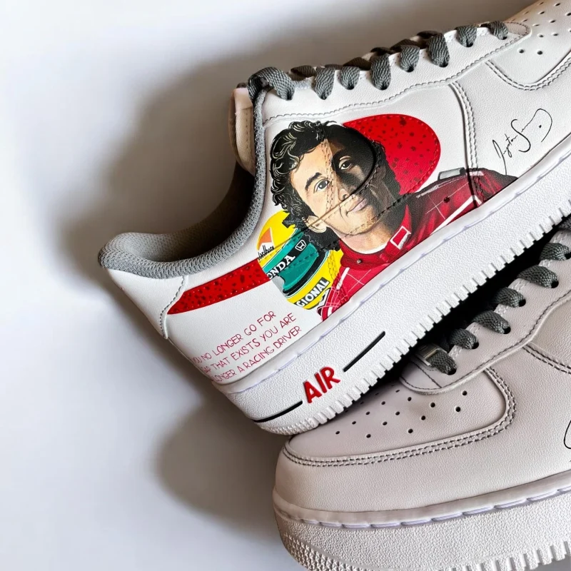 F1 Ayrton Senna X Lewis Hamilton Air Force 1 Custom - Image 2
