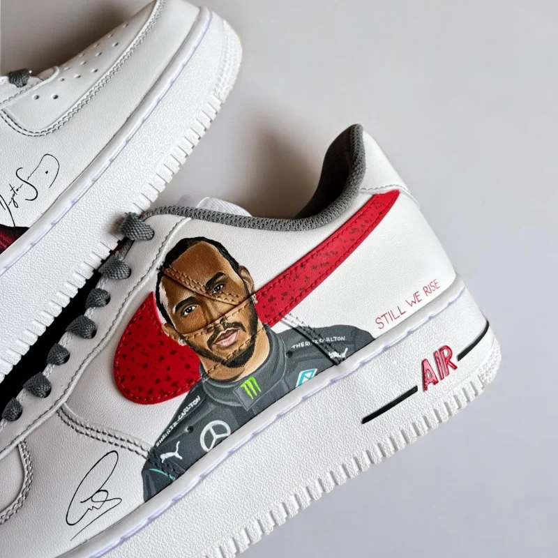 F1 Ayrton Senna X Lewis Hamilton Air Force 1 Custom - Image 3