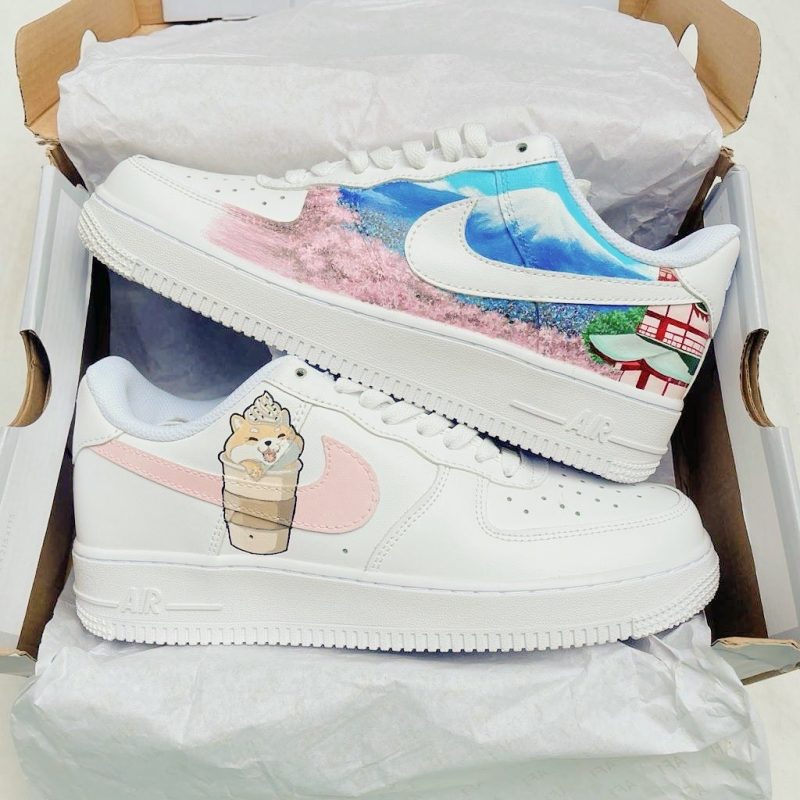 Japanese Scenery & Shiba Inu Cup Air Force 1 Custom