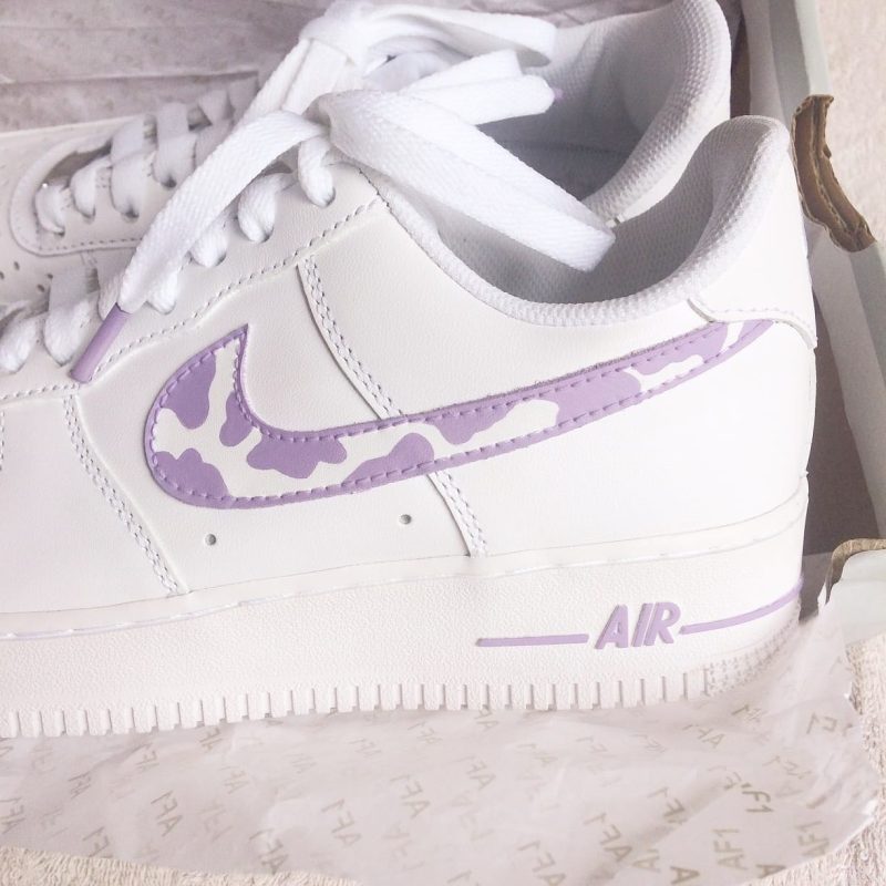 Lilac Cow Pattern Air Force 1 Custom - Image 3