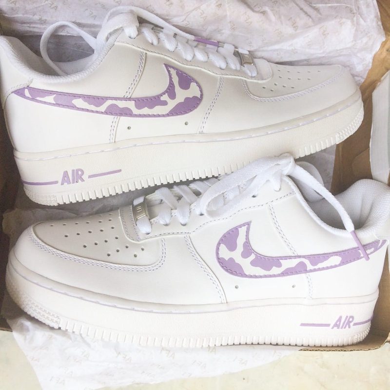 Lilac Cow Pattern Air Force 1 Custom