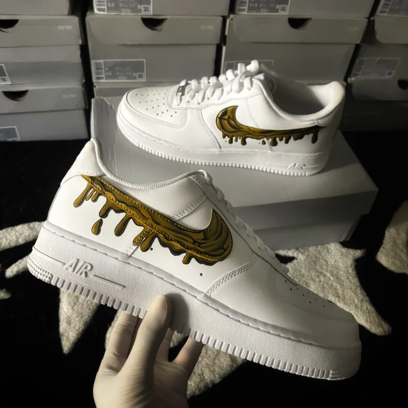 Liquid Golden Drip Air Force 1 Custom - Image 3