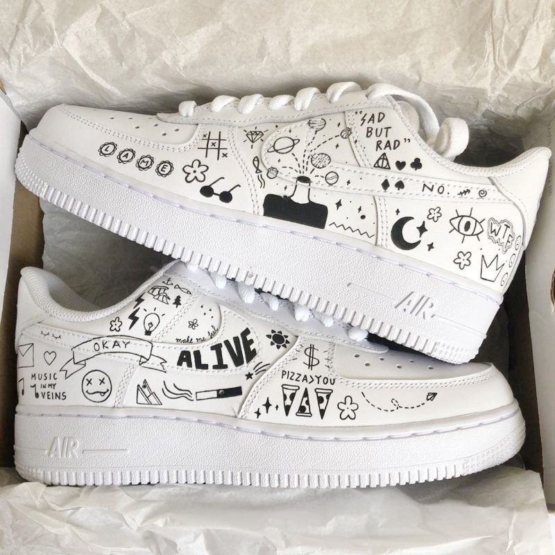 Monochrome Grunge Air Force 1 Custom