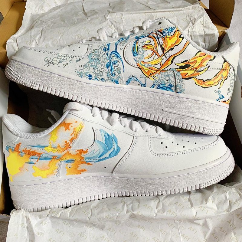 My Hero Academia x Demon Slayer - Todoroki x Bakugo x Yoriichi x Tanjiro Air Force 1 Custom - Image 2