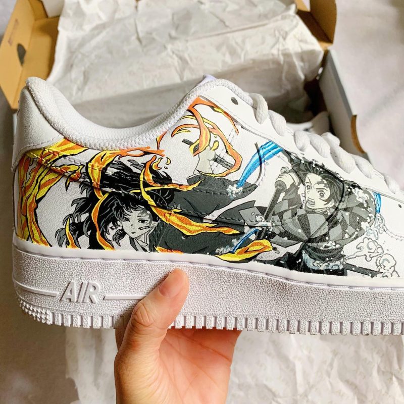 My Hero Academia x Demon Slayer - Todoroki x Bakugo x Yoriichi x Tanjiro Air Force 1 Custom - Image 4