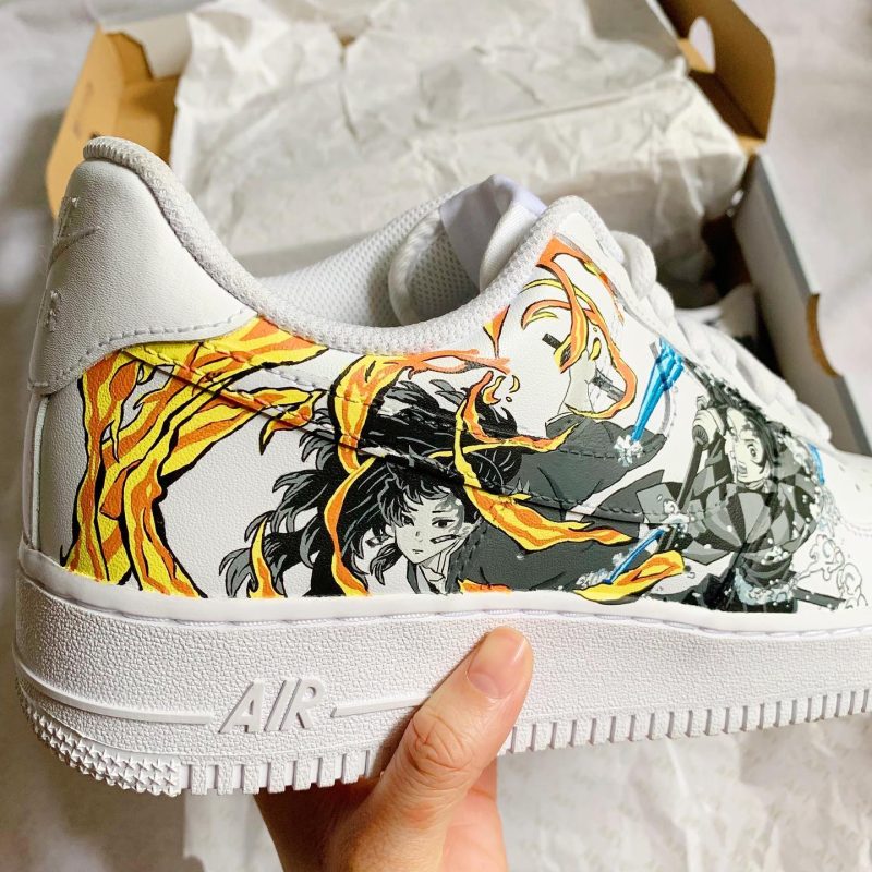 My Hero Academia x Demon Slayer - Todoroki x Bakugo x Yoriichi x Tanjiro Air Force 1 Custom - Image 6