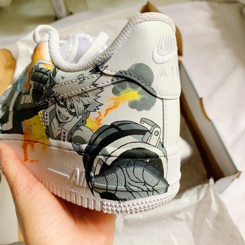 My Hero Academia x Demon Slayer - Todoroki x Bakugo x Yoriichi x Tanjiro Air Force 1 Custom - Image 7