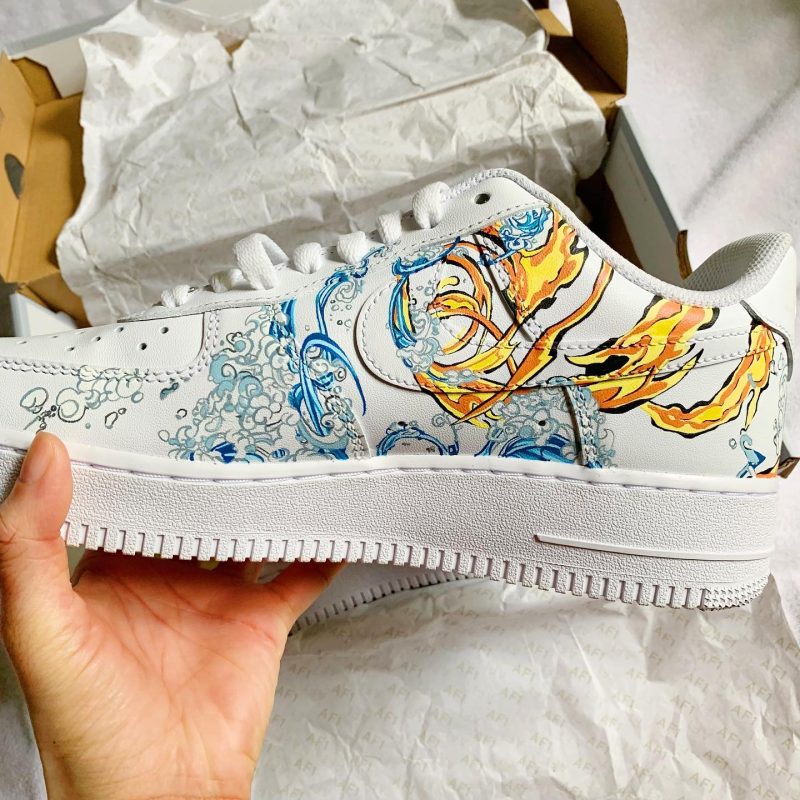 My Hero Academia x Demon Slayer - Todoroki x Bakugo x Yoriichi x Tanjiro Air Force 1 Custom - Image 8