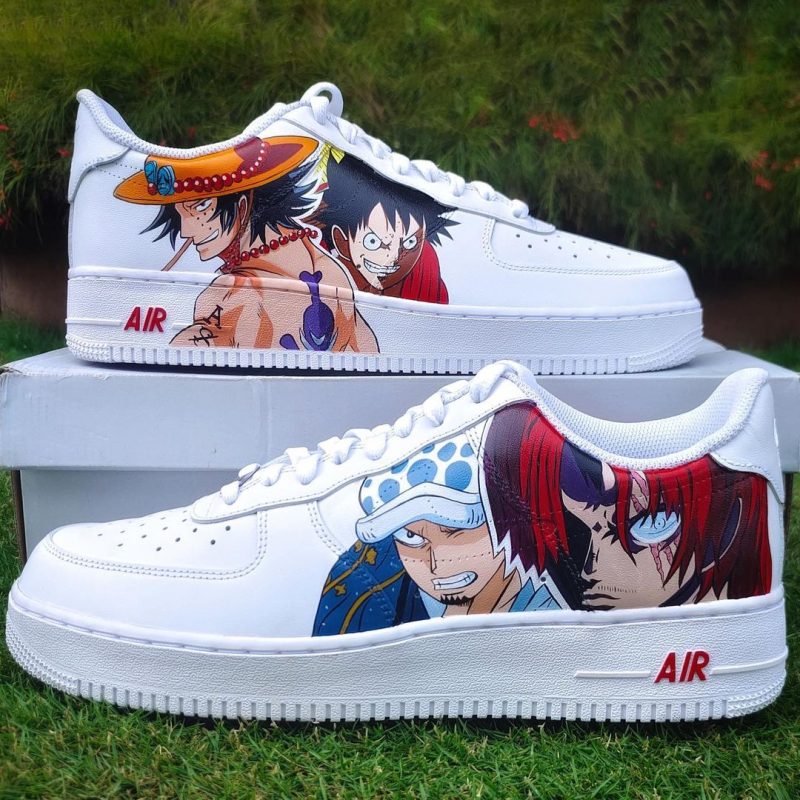 One Piece - Ace x Luffy x Shanks x Law Air Force 1 Custom - Image 2