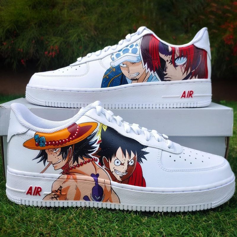 One Piece - Ace x Luffy x Shanks x Law Air Force 1 Custom - Image 3