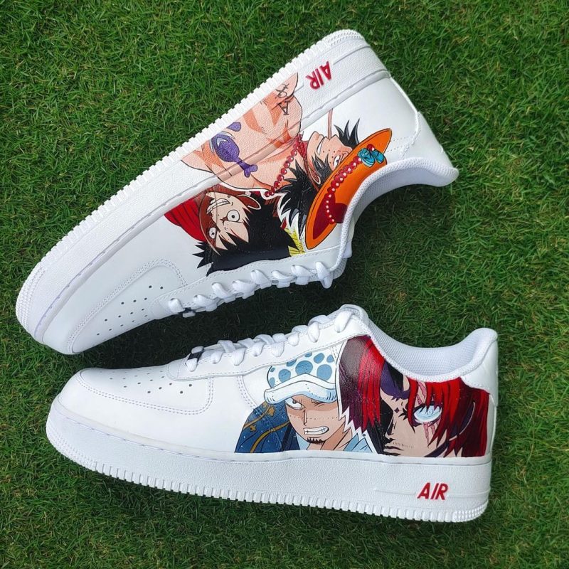 One Piece - Ace x Luffy x Shanks x Law Air Force 1 Custom - Image 4