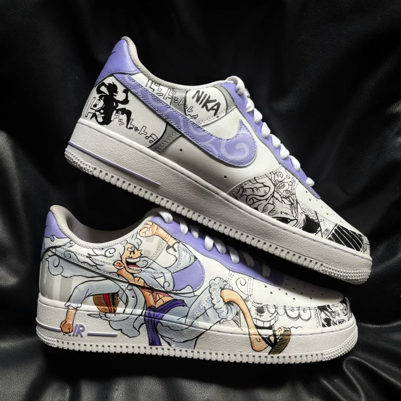 One Piece - Luffy Gear 5 x Sun God Nikka Air Force 1 Custom - Image 3