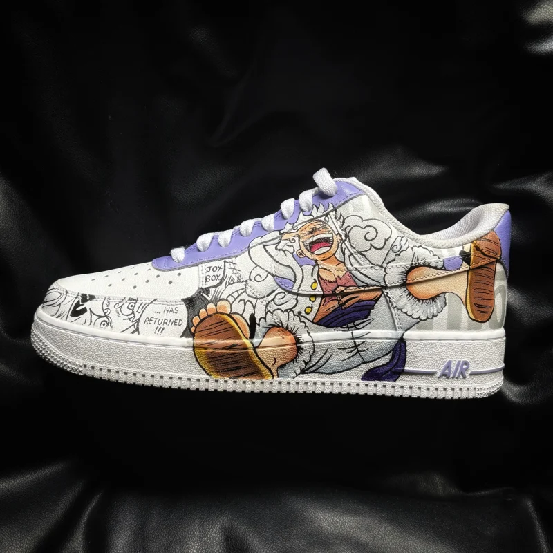 One Piece - Luffy Gear 5 x Sun God Nikka Air Force 1 Custom - Image 4