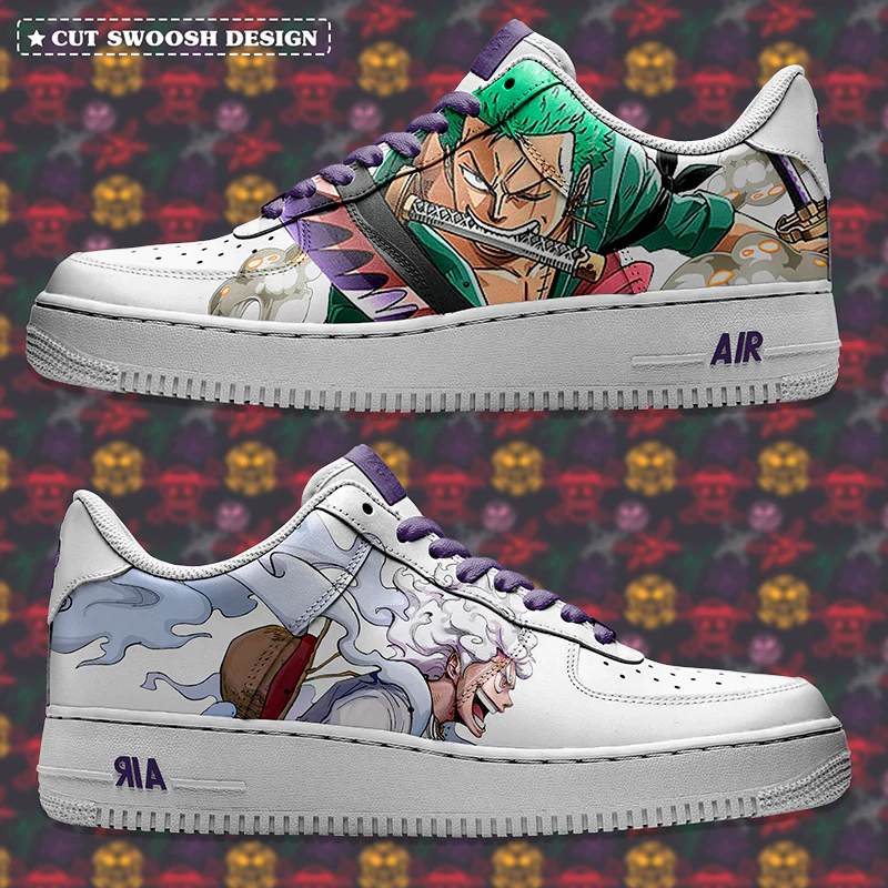 One Piece - Luffy Gear 5 x Zoro Air Force 1 Custom