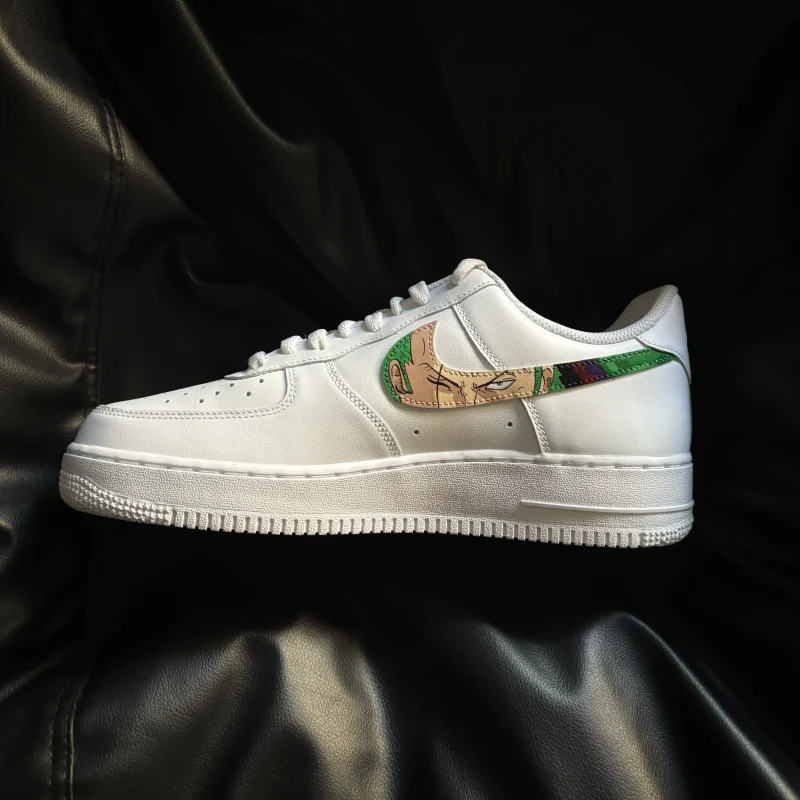 One Piece - Luffy x Zoro Swoosh Eyes Air Force 1 Custom - Image 3