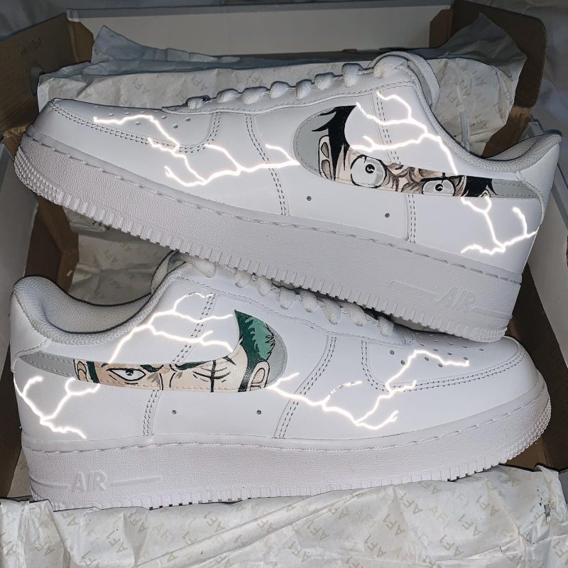 Zoro x Luffy Reflective Air Force 1 Custom - One Piece - Image 3