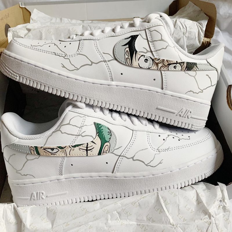 One Piece - Zoro x Luffy Reflective Air Force 1 Custom