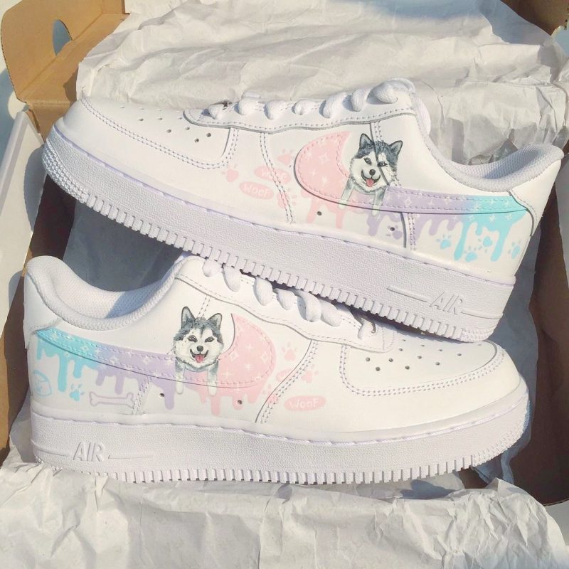 Pastel Drip Pet Portrait Air Force 1 Custom