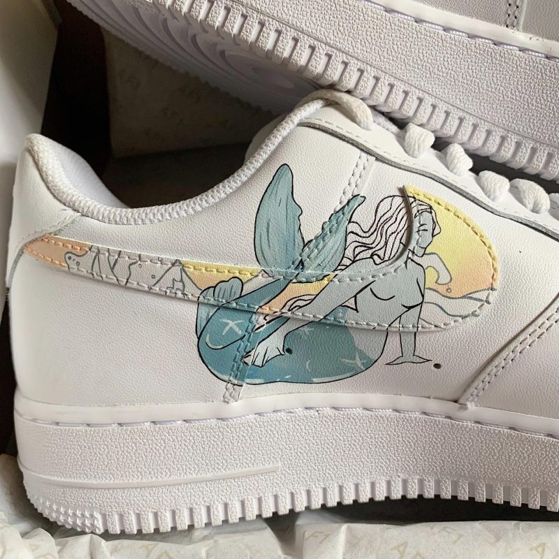Pastel Ocean Reflective Air Force 1 Custom - Image 4