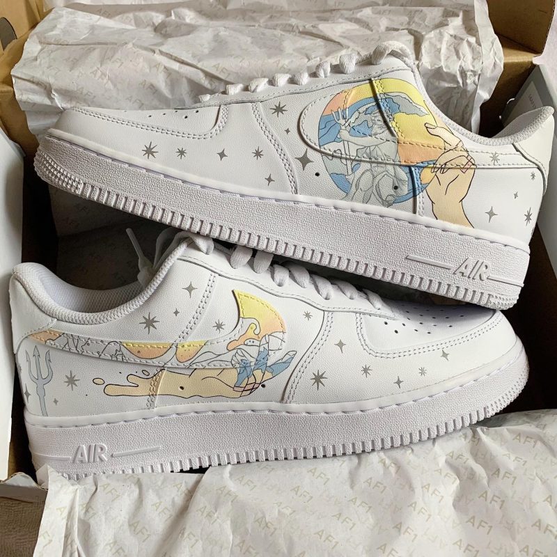 Pastel Ocean Reflective Air Force 1 Custom - Image 6