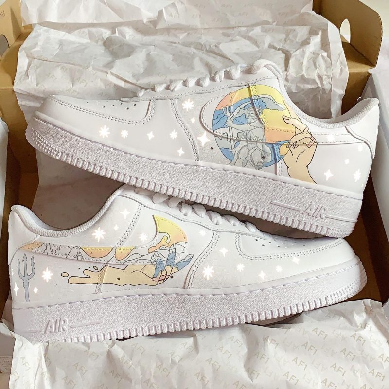 Pastel Ocean Reflective Air Force 1 Custom