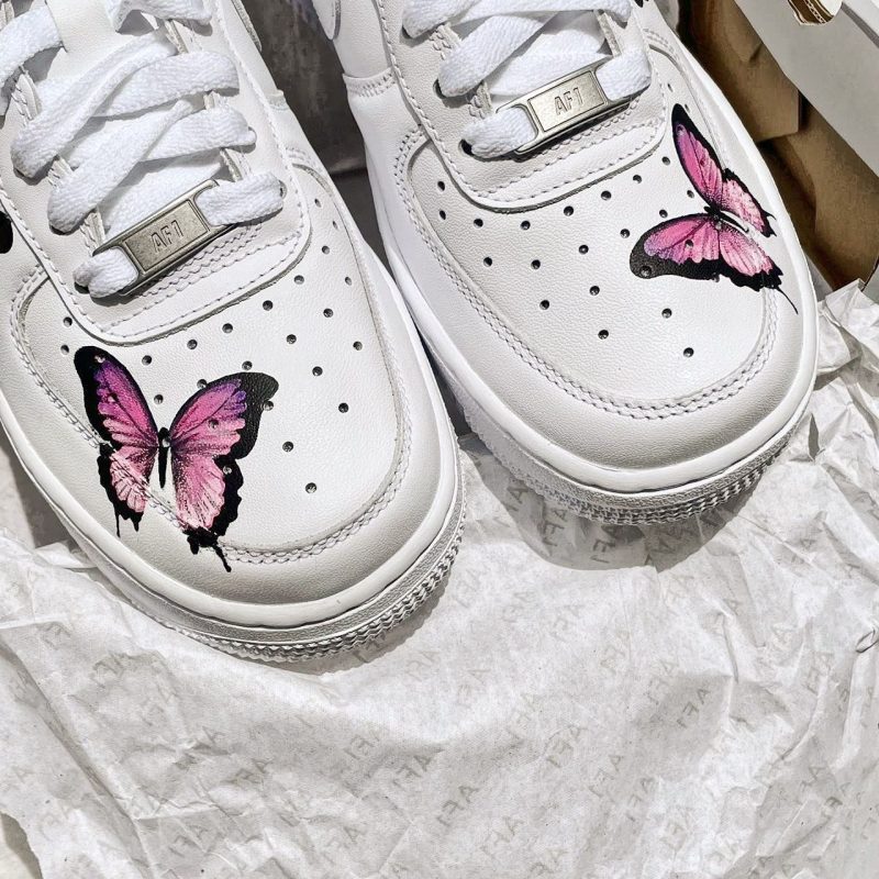 Pink Butterfly Air Force 1 Custom - Image 2