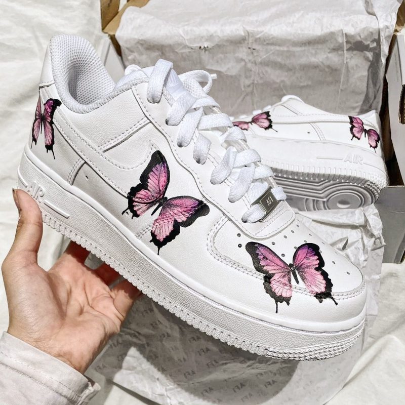 Pink Butterfly Air Force 1 Custom - Image 3