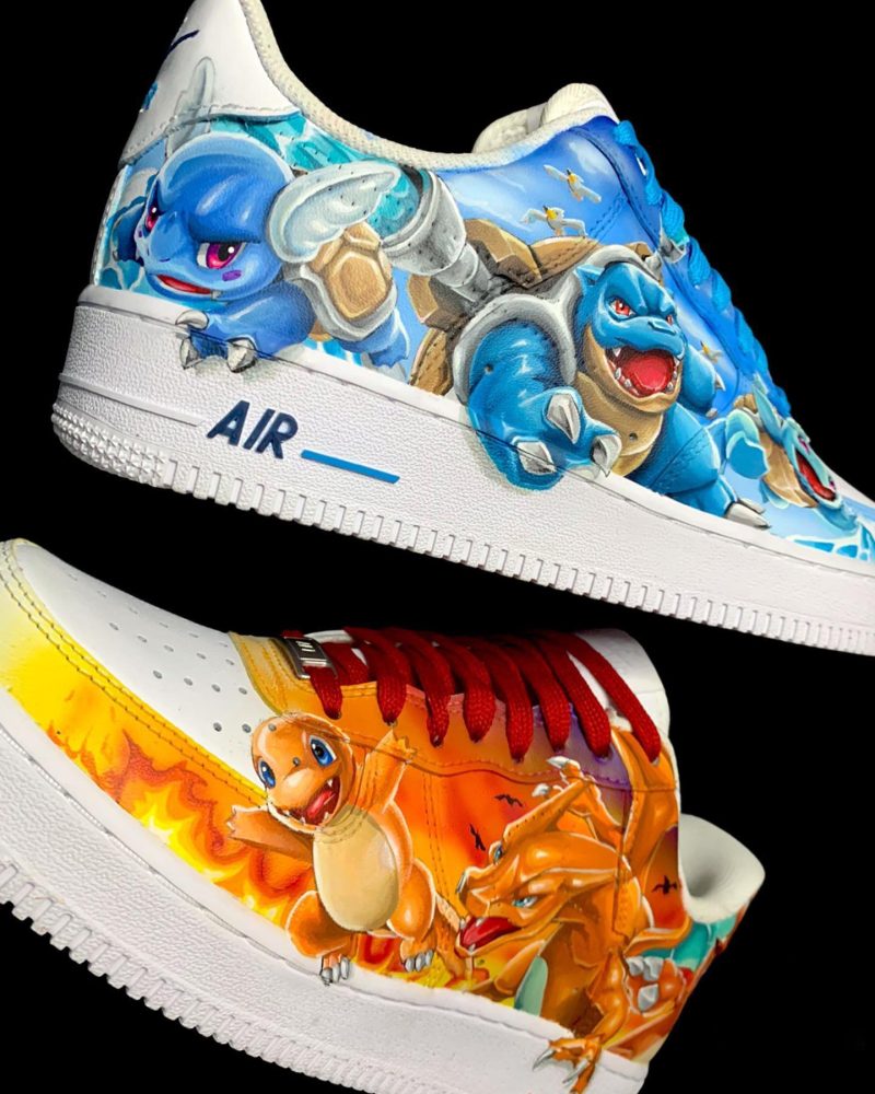 Pokemon - Charmander x Squirtle Air Force 1 Custom - Image 2