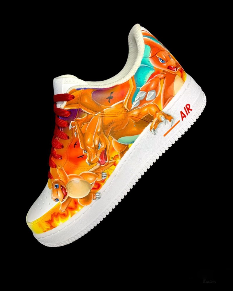 Pokemon - Charmander x Squirtle Air Force 1 Custom - Image 4