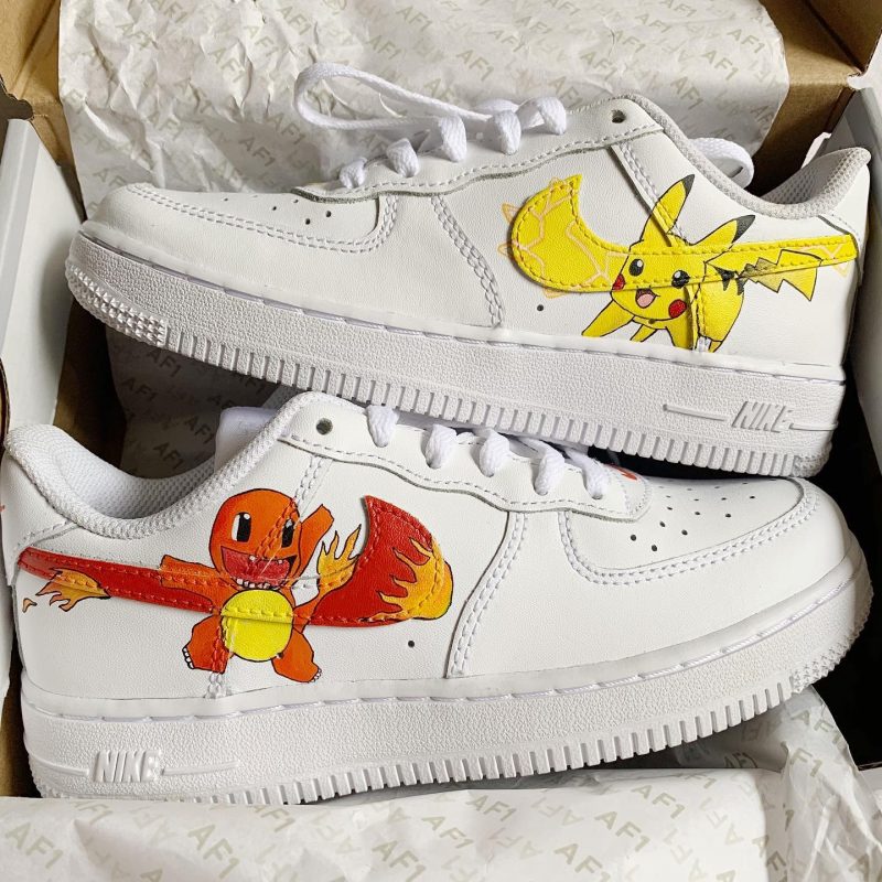Pikachu x Charmander Air Force 1 Custom - Pokemon - Image 2