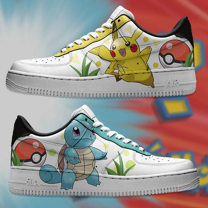 Pokemon - Pikachu x Squirtle Air Force 1 Custom