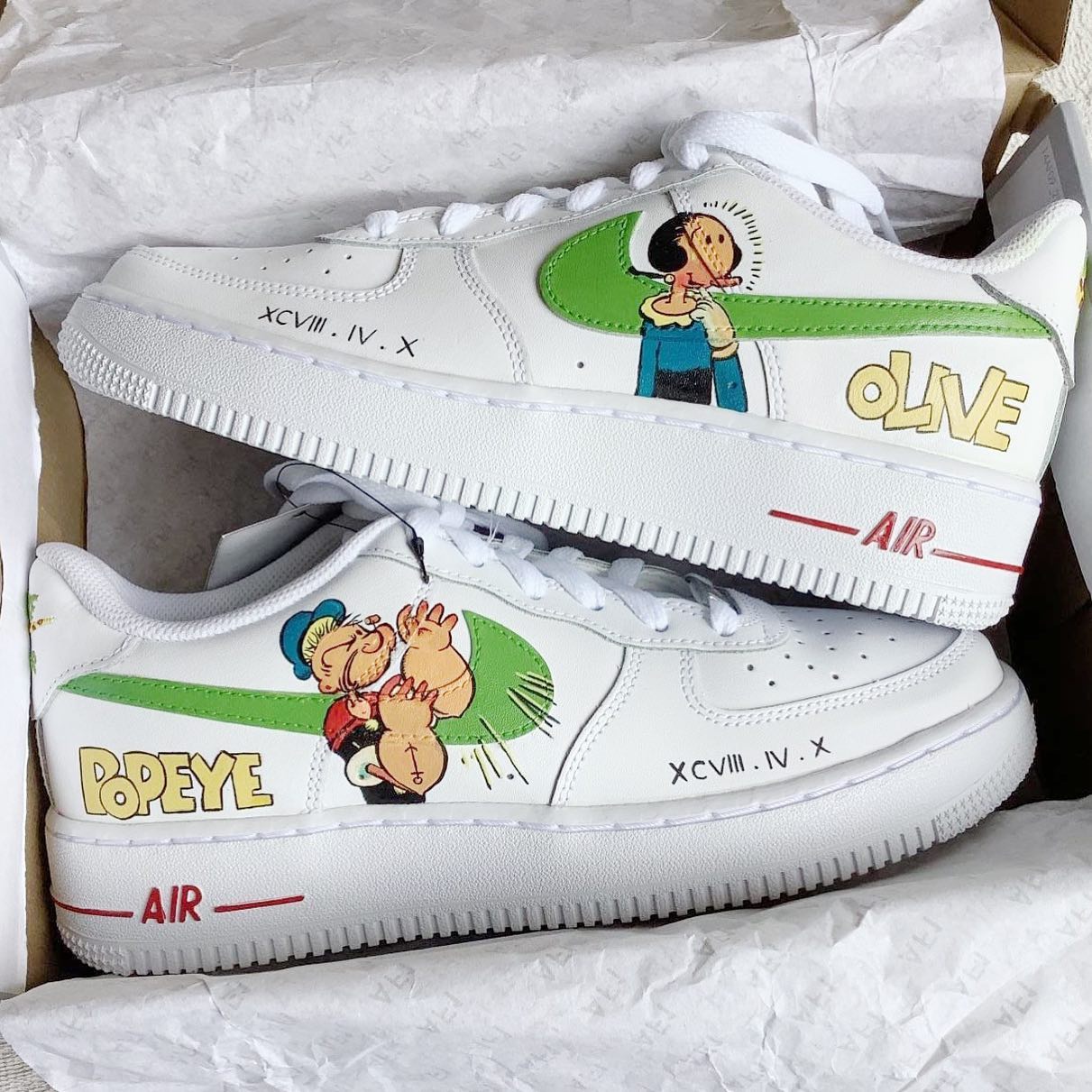 Popeye the Sailor - Olive x Popey Air Force 1 Custom