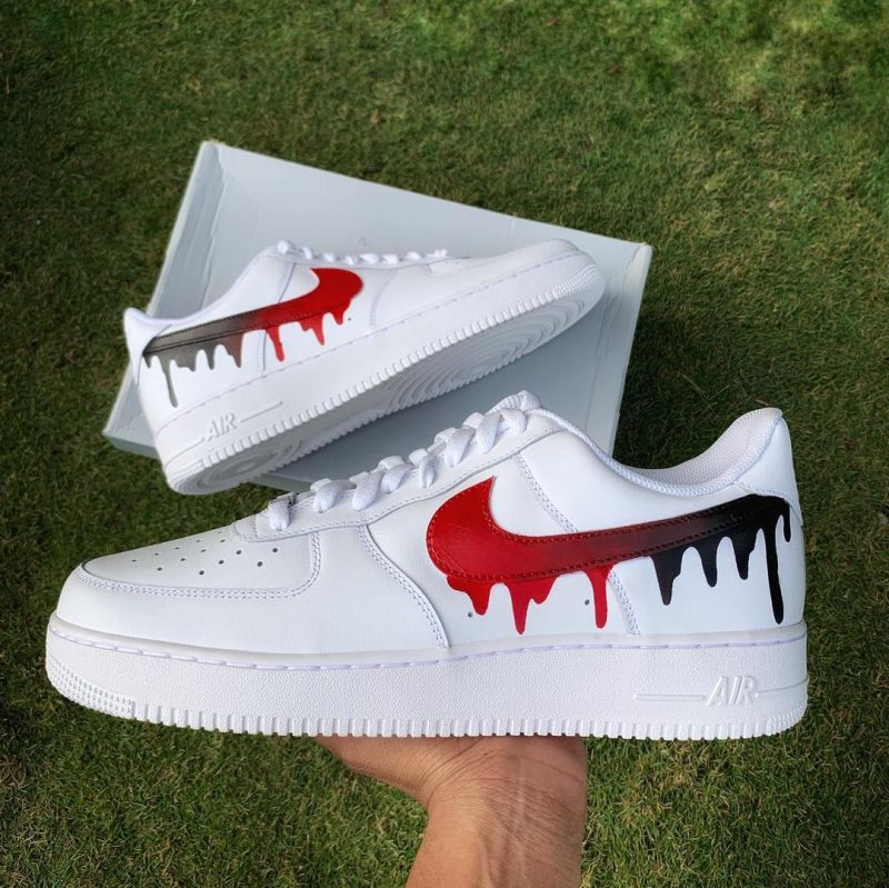 Red Black Drip Air Force 1 Custom - Image 2